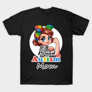 Proud Autism Mom Front Only T-Shirt